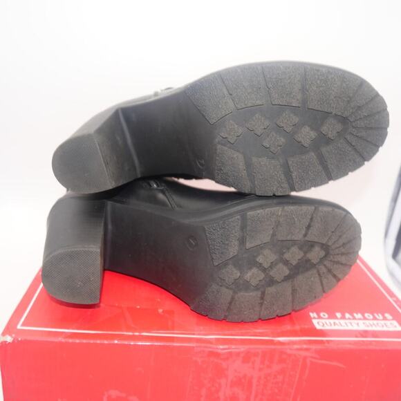 NEW Jeossy Women's 7 Black Ankle Booties Platform Chunky Heel Boots - Picture 6 of 9